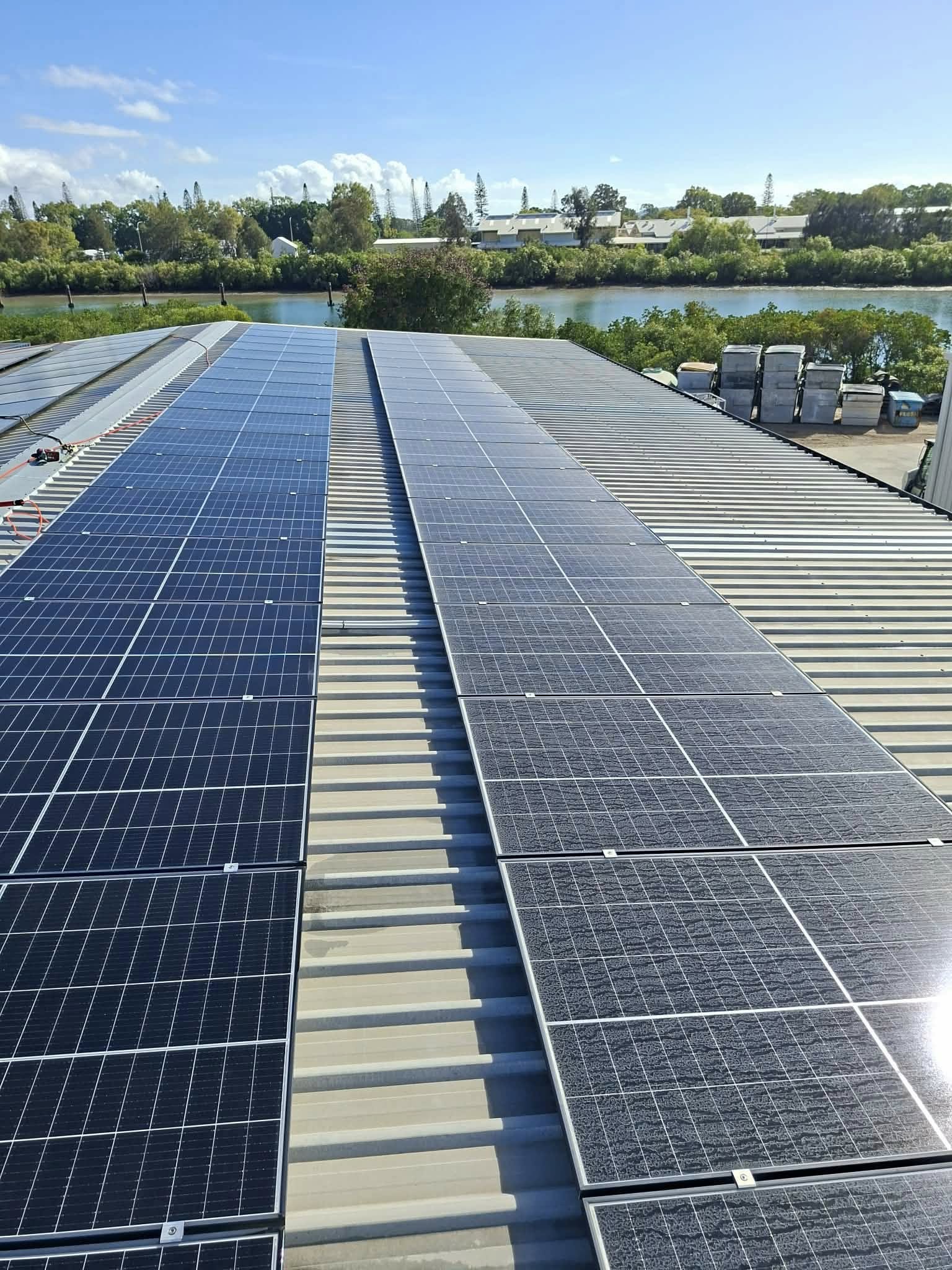 Clean solar panels after professional cleaning